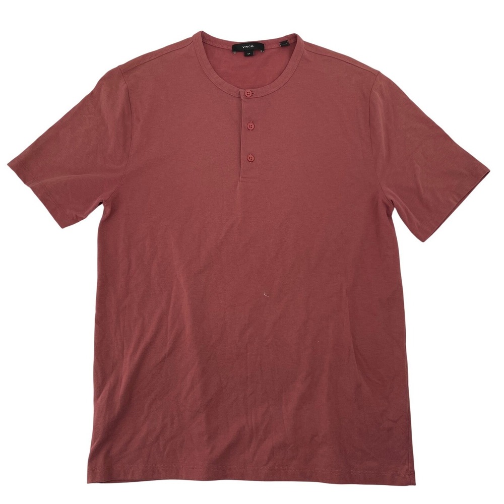 Vince Henley Small Mauve Good Short Sleeve Cotton Blend